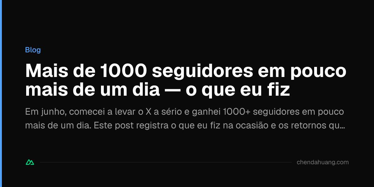 Mais de 1000 seguidores em pouco mais de um dia — o que eu fiz