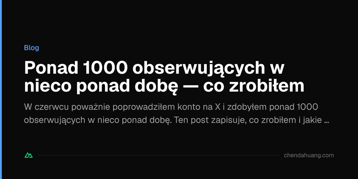 Ponad 1000 obserwujących w nieco ponad dobę — co zrobiłem